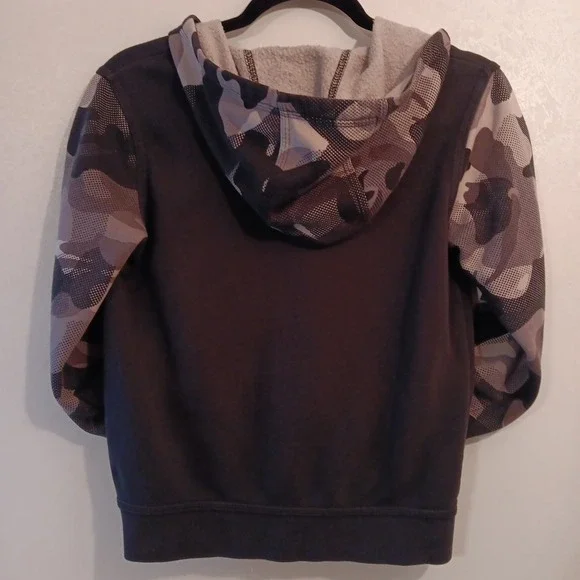 Nike Sportswear‎ Club Youth Full Zip Hoodie Sz M Black Camo - Picture 2 of 12